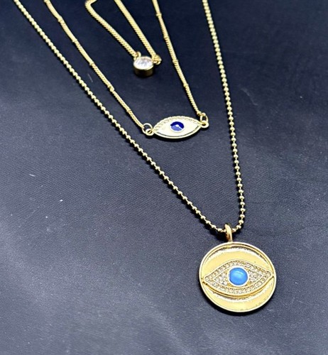 Three row goldtone triple