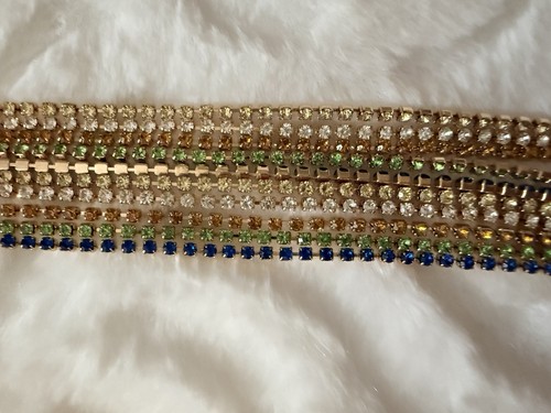 Gold tone multi row bib - gold, tennis