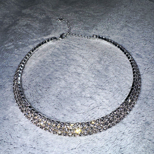 Silver multi row clear - silver,