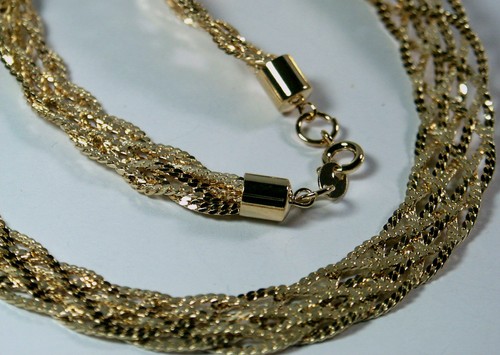 Platted plaited necklace gold - platted/plaited,