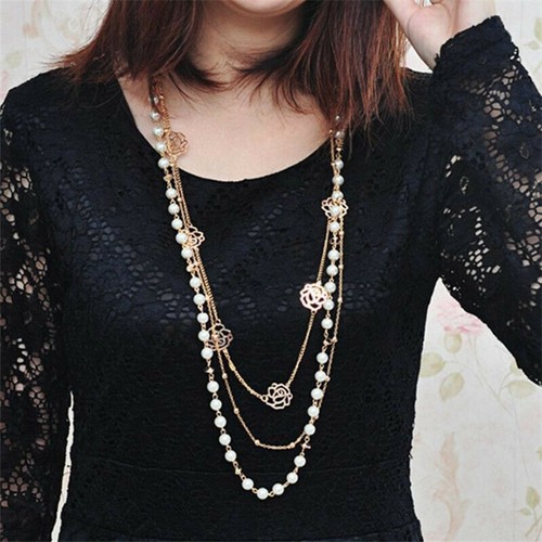 Necklace long gold - tone, 3