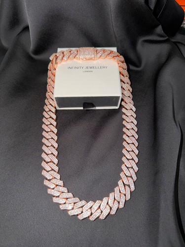 20mm rose gold iced - gold, cuban