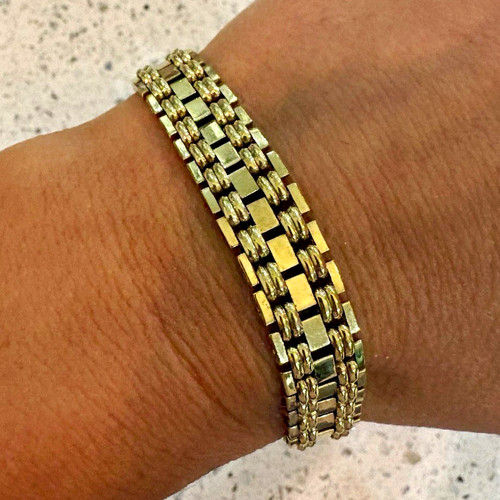 Two tone gold multi row - gold, link