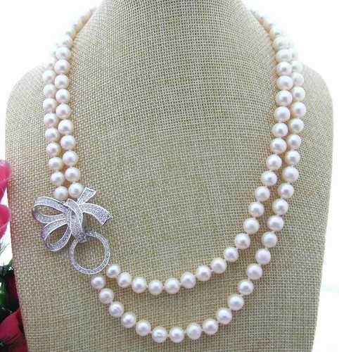 Rows 8mm white pearl - rows,