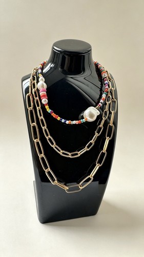 Gold layered necklace - necklace, 3
