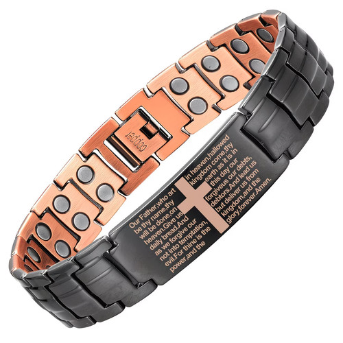 Copper magnetic bracelet - copper, mens