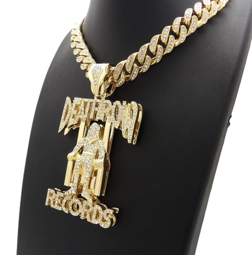 Iced tupac death row pendant - iced,