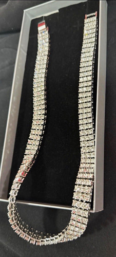 Solid silver plated triple row - silver,