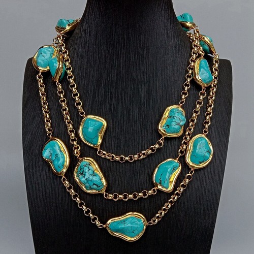 Rows blue turquoise freeform - 3,